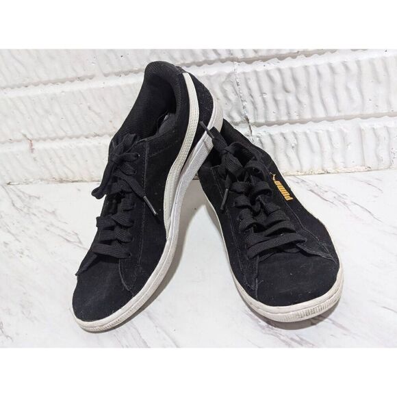Puma Shoes - Puma Women's Black Suede & White Strip Classic  LonTio Sneaker Shoes Size 9